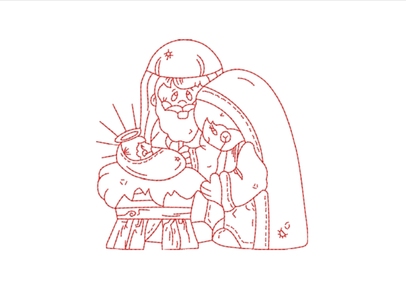 Birth of Jesus Red Work