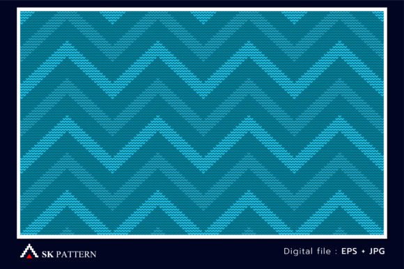 Blue Knitted Pattern Cross Stitch Vector