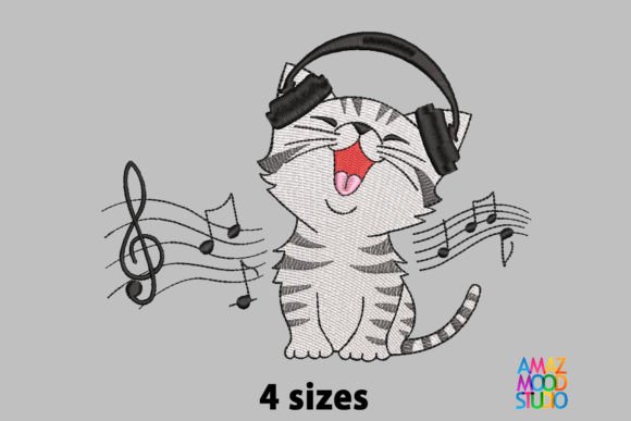 Cat with Headphones