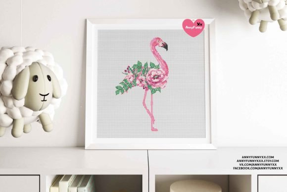 Flamingo Cross Stitch Pattern PDF Birds