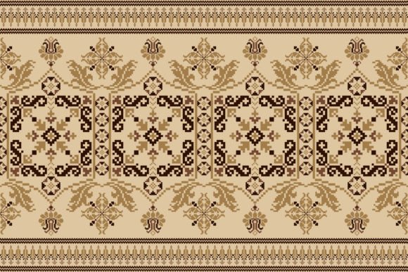 Floral Cross Stitch Seamless Pattern