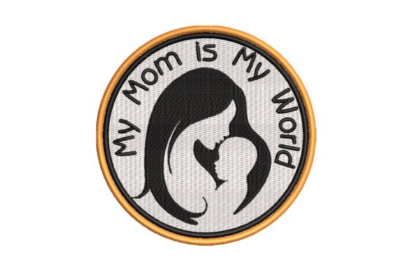 Mother and Baby Embroidery Design