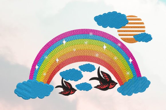 Rainbow and Birds Embroidery Design Review
